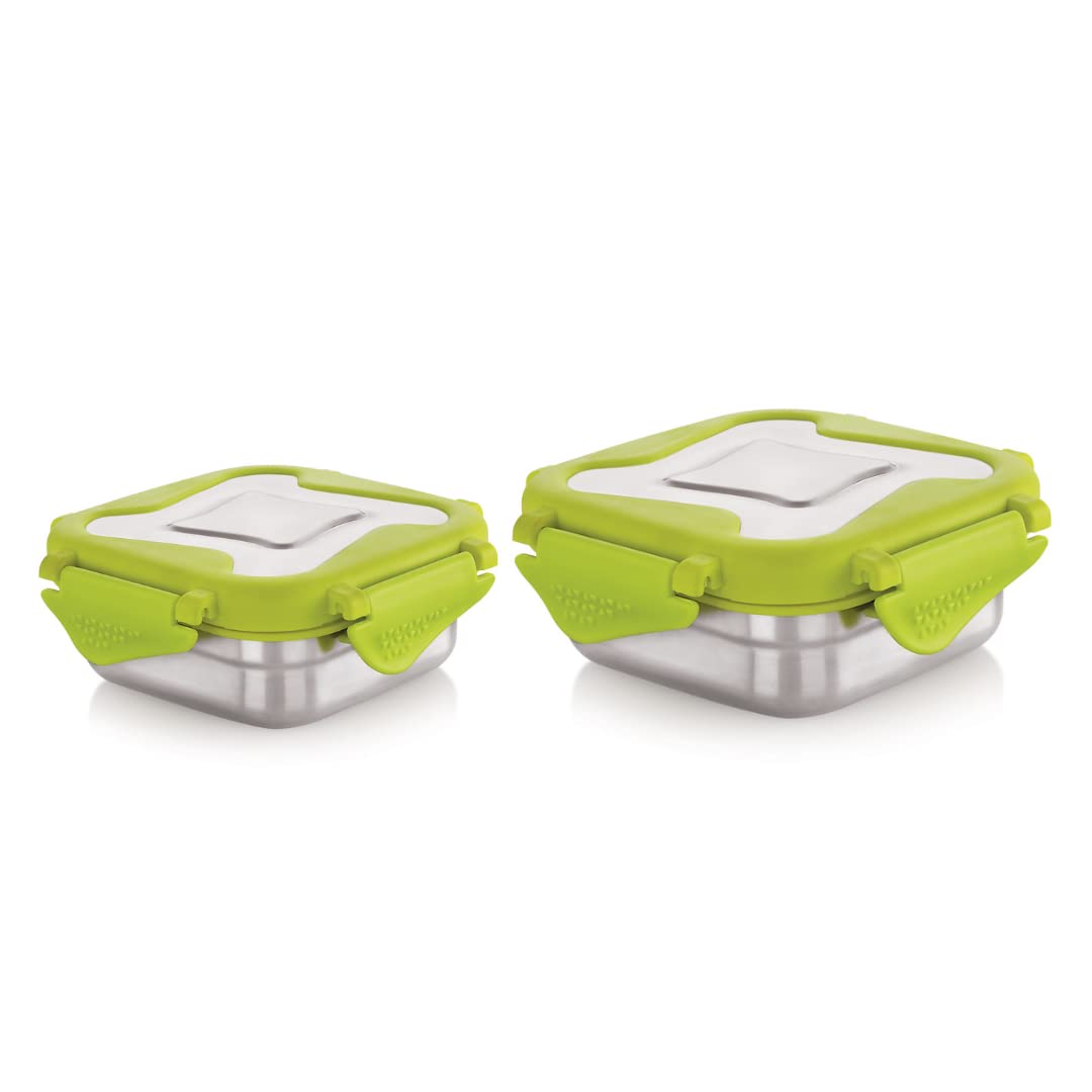 STEELLOCK Smart Stainless Steel Tiffin Lunch Box for Kids and Adults | Airtight & Leakproof | Square Tiffin Box for School & Office with Steel Lid | Romeo 250 ml 2 pc — Amazon image 32