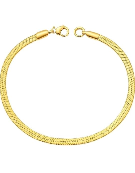 Image of Elegant Snake Chain Bracelet for Men & Women | Premium Finish Flexible Chain Design | Fashion Accessory with Secure Lobster Clasp for Stylish Look