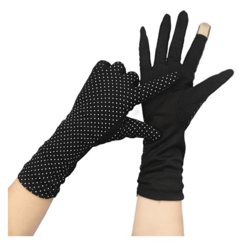 Gants tactiles d'été anti-dérapants à imprimé pois chic