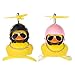 GOTH Perhk 2 Stück Gummi Gelb Ente Auto Ornament, Coole Fahrradglocke Dekorationen mit Propellerhelm für Erwachsene Kinder
