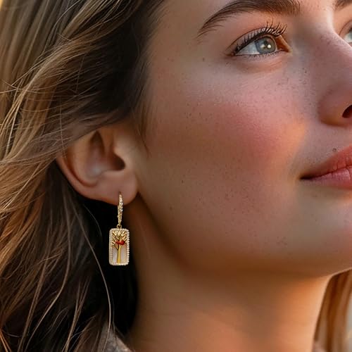 Ross-Simons Mother-Of-Pearl and .70 ct. t.w. White Topaz Cardinal Drop Earrings With Multicolored Enamel in 18kt Gold Over Sterling2
