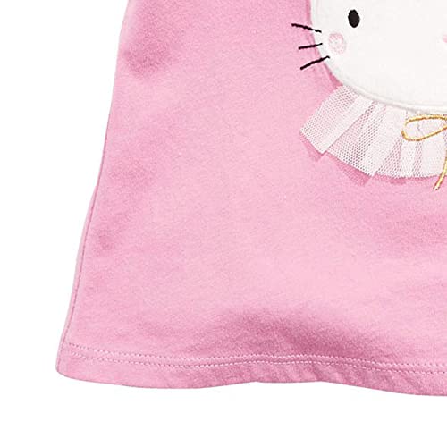 Image of Toddler Girls Bunny T-Shirt Cotton Baby Short Sleeve Easter Outfits Rabbit Shirts Soft Summer Casual Tee Tops