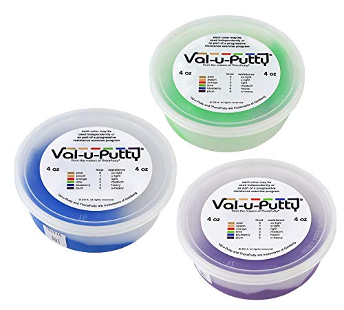 Val-u-Putty Exercise Putty - Lime, Blueberry, Plum - 4 oz Each - Bundle
