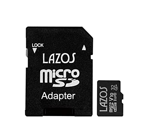 【Lazos】 64GB microSDHCメモリーカード UHS-I CLASS10 高速転送 高耐久 書き込み禁止スイッチ付 SD変換アダプタ付属 汎用マイクロSDカード L-64MS10-U3