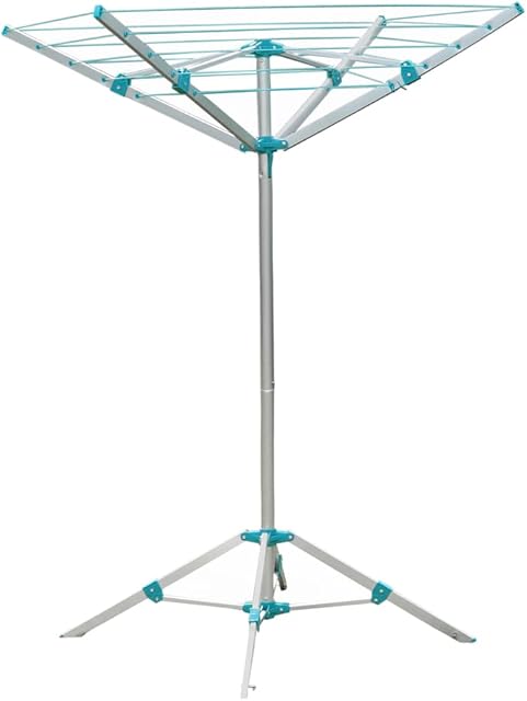 JVL 4 Arm Aluminium Portable Free Standing Rotary Airer, 16 Metre, Grey (11-225)
