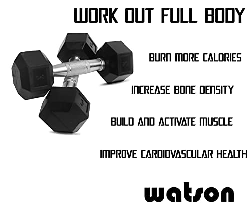 Image of Watson, dummbell set, Rubber Coated Caste Iron Hex Dumbbell, Anti Slip Grip, 3kg Hexagonal Dumbbell Single Pc For Home Gym Professional Strength Training, Weight Lifting, Workout