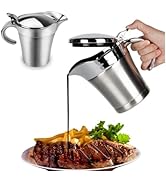 Sauce Gravy Pot, 304 Stainless Steel Thermal Insulated Double Wall Sauce Gravy Boat Pot with lid ...