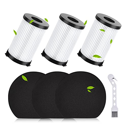 Rebirthcare 3 Filtro Para Ariete Handyforce 2761 2759 aspiradora reemplazo de filtro Para Cecotec para Conga Thunderbrush 520 550 560 accesorios filtro aspiradora, 3 filtros hepa & 3 filtros esponja