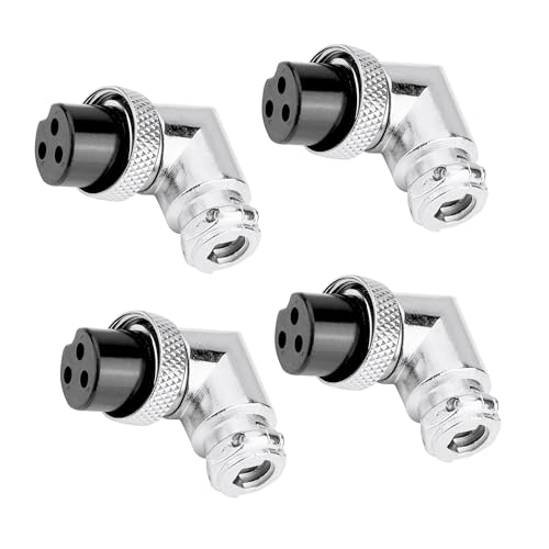 Image of MX 3 Pin XLR Microphone pin Pure Copper Nickel Plated Pins1 for High Conductivity microphone (3-pin Male Connector Right-Angle, Pack of 4, Male Connector)
