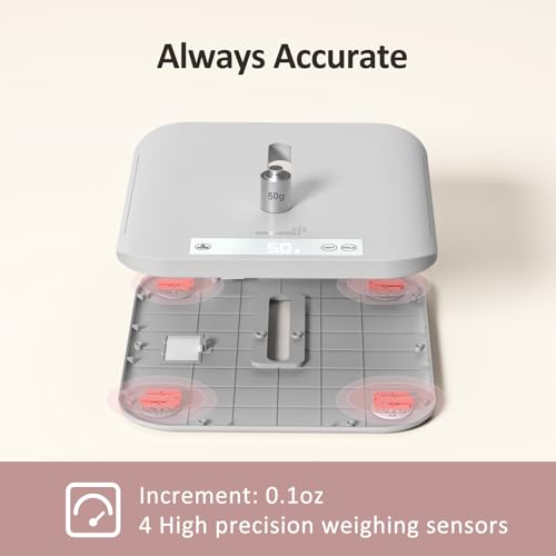 Image of GROWNSY Digital Baby Scale & Pet Scale Up to 330 lbs, Gray | Accurate Weighing, 330 lb Capacity, Hold Function, 27 inch Height Measurement, LED Display, 5 Weighing Units