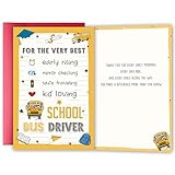 YIWANSIN Funny School Bus Driver Appreciation Card Gift from Kids Parents or Families, School Bus Driver Thank You Card, Retirement and End of Year Gift