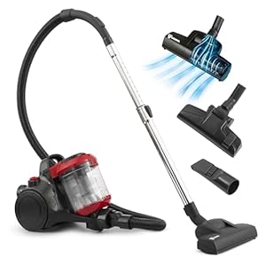 Akitas C10T 850W Beutelloser Staubsauger ohne Beutel Cat and Dog Tierhaare, Staubsaugerzylinder mit Deutschem Wessel Werk, 28cm Breite Große Turbokopf-Spinnbürste