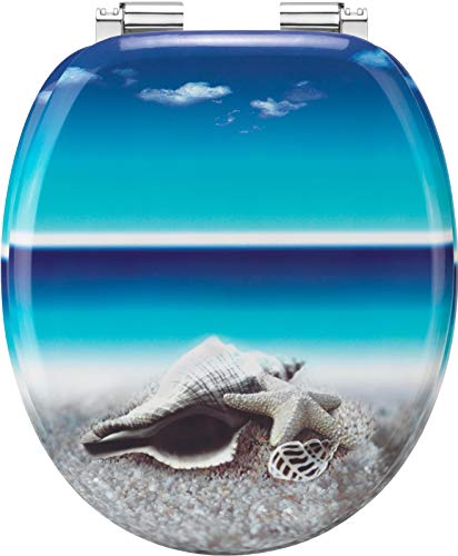 Cornat WC-bril"Snail Blue" - aantrekkelijk design - hoogwaardige houten kern - softclosemechanisme - comfortabel zitgevoel/toiletbril/wc-deksel / KSDSC534