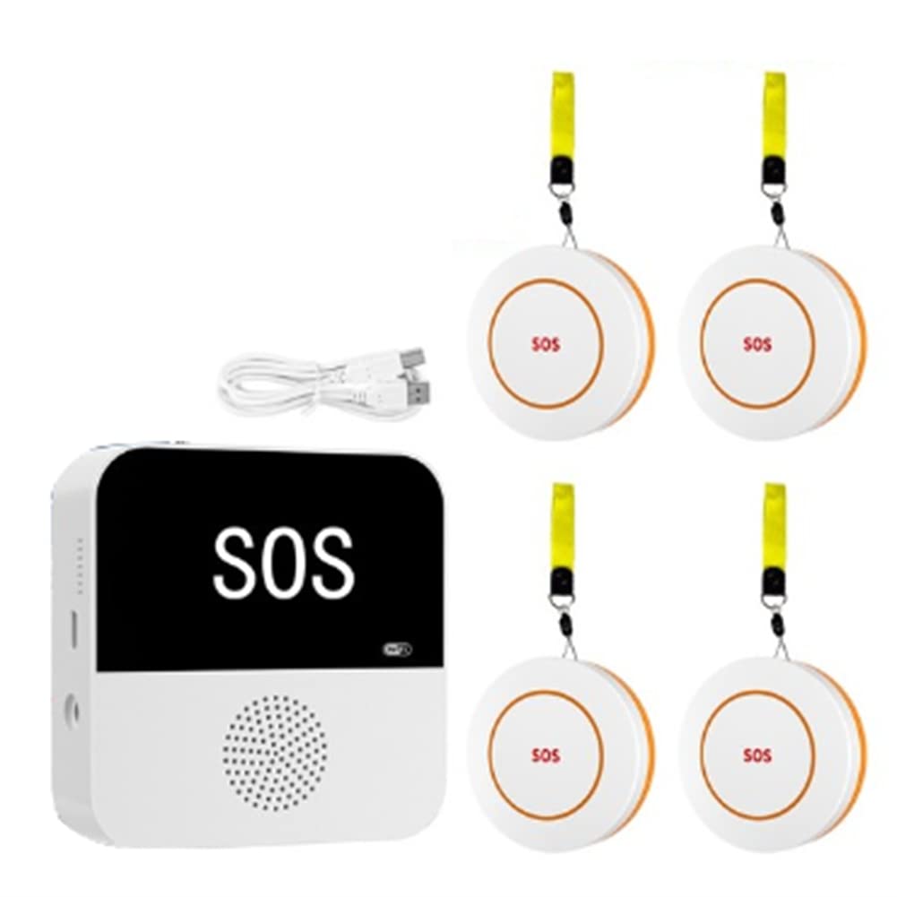 Wireless WiFi Anziani Caregiver Cercapersone SOS Chiamata Pulsante di Emergenza SOS di Allarme per Anziani Pazienti Anziani (B)