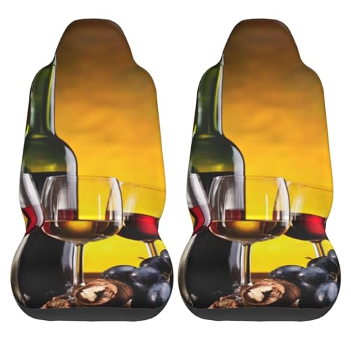 Funda universal para asiento de coche que protege y decora con diseño de botellas de vino 2