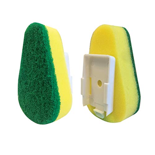 Image of LOLA Soap Dispenser Dish Wand Sponge Head Refills, 2 Pack, Super Absorbent Scrubber, Non-Scratch, for Cleaning Dishes, Sinks and Cookware