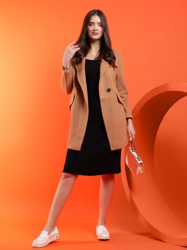 Image of KOTTY Womens Cotton Blend Standard Length Elegant Style Coat - Classic Style with Modern Detailing