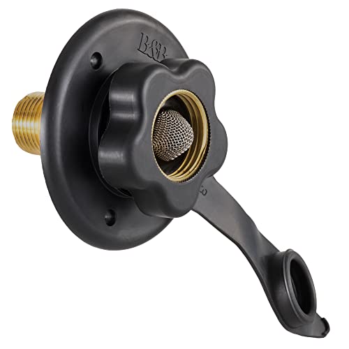 RecPro RV City Water Inlet | Black | Brass Check Valve