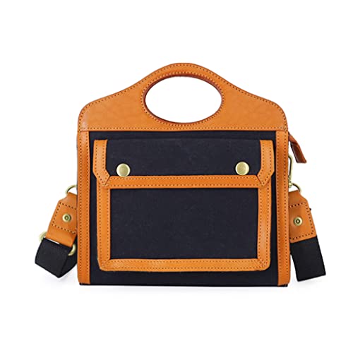 XHAAWH Sac pour Femme en Cuir Messenger Bag Sac à bandoulière Retro Canvas Portable Small Square Bag Cover
