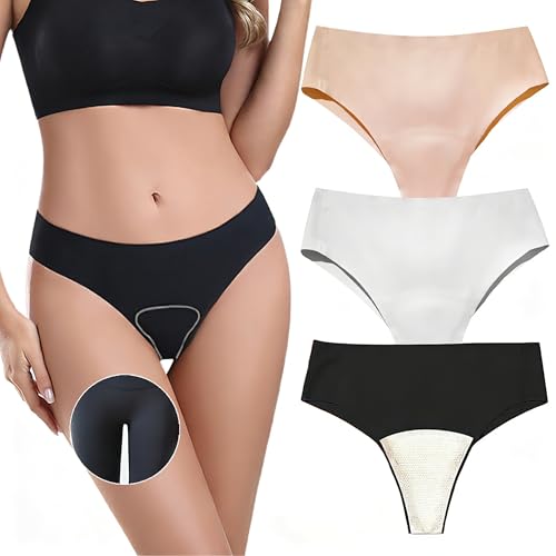 MKCLSQT Camel Toe Underwear for Women - 3 Pack Anti...