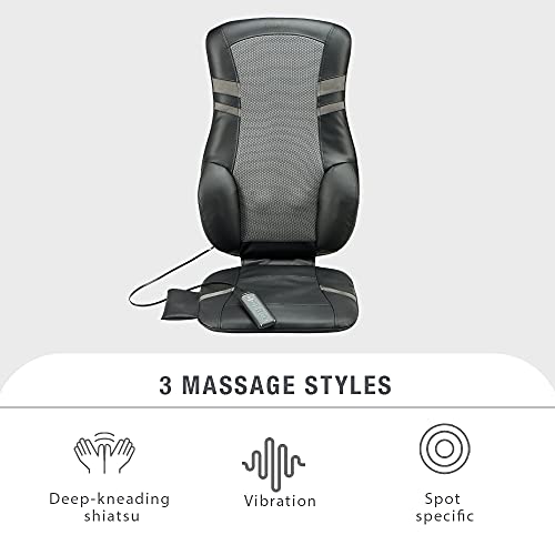 Brookstone Shiatsu Back Massager With Heat | Deep Kneading, Spot And Vibration Massage | Cordless Rechargeable Relief On-The-Go | 3 Massage Programs C2.5 #TOP1