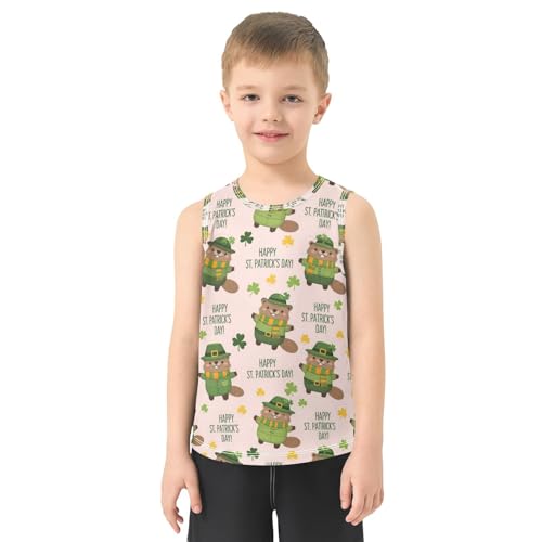 J JOYSAY St. Patrick's Otters Boys Tank Top Sleeveless Muscle Shirts Quick Dry Active Sport Workout Kids T-Shirts 3-15T2