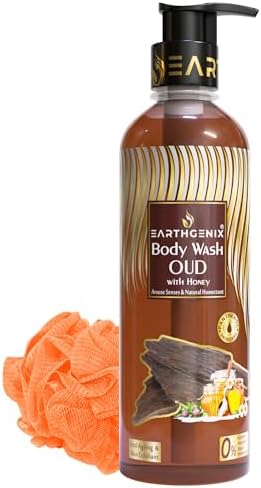 Earthgenix Body Wash OUD With Honey (300ml), (Loofah Free), For Anti Ageing & Skin Exfoliant | All Skin Types | For Men and Women