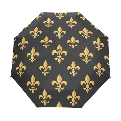 Parapluie fleur de lis automatique pour rester élégant et au sec sous la pluie