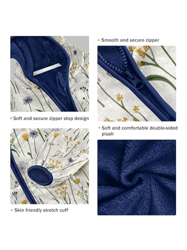 Farm Dandelion Floral Girls Fleece Jacket Girls Fall Jacket Boys Coats Zip Up Hoodie Children Outerwear 2-10T3