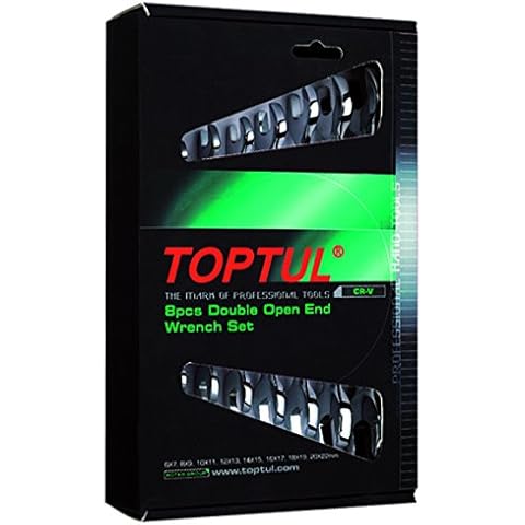 Double Open End Wrench 8pcs Set (6-19, 20, 22mm) (mirror finish) Cover