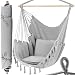 Produktbild Hängesessel Hängestuhl 97x130cm Hängematte Indoor Outdoor bis 120 kg 20937, Farbe:Grau-Grey