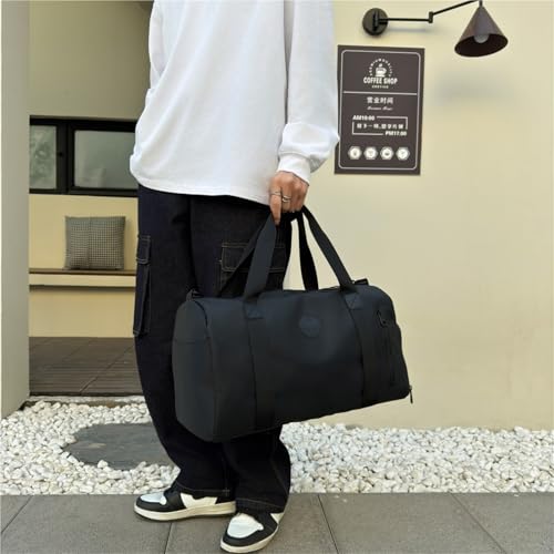 Large Capacity Travel Bag For Summer Lightweight Zipper Travel Bag Portable Sports Yoga Independent(Black)2