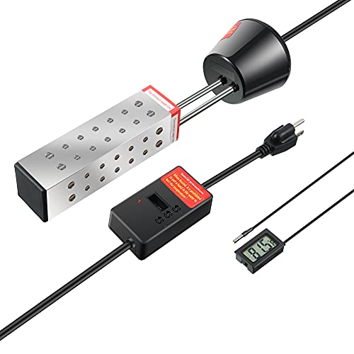 Immersion Water Heater, 1500W 10Ft UL Listed Portable Electric Submersible Bucket Heater with Timer and Digital LCD Thermometer, Floating Hot Tub Warmer Heater for Inflatable Pool Bathtub