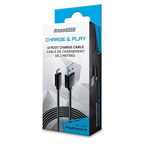 Cabo Dreamgear USB - micro USB para carga do controle do PS4 DGPS4-6415 Preto