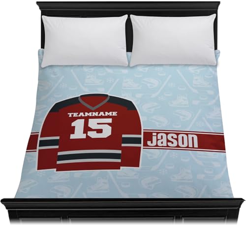 RNK Shops Personalized Hockey Duvet Cover - Full/Queen