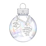 Herz, transparentes farbiges Ornament in Kugelform, „ EIN Stück meines Herzens ist im Himmel“, Gedenkornament zum Andenken an Ehefrau oder Ehemann, Weihnachtsschmuck Bett Organizer Einhängen (A, 6cm)