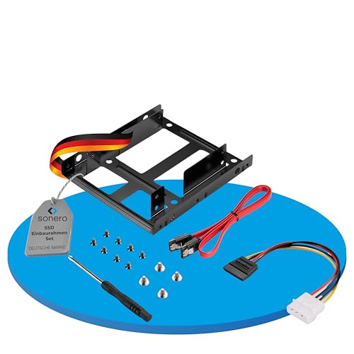 sonero® SSD Einbaurahmen Set, 2X 2,5' SSD auf 3,5' inkl, Zubehör