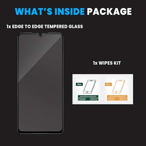 Image of ArmourPro Tempered Glass for Vivo T2X - 9H Screen Protector with Black Border, Anti Scratch, Edge-to-Edge Coverage, HD Clarity, Smooth Touch, Case Friendly | Black