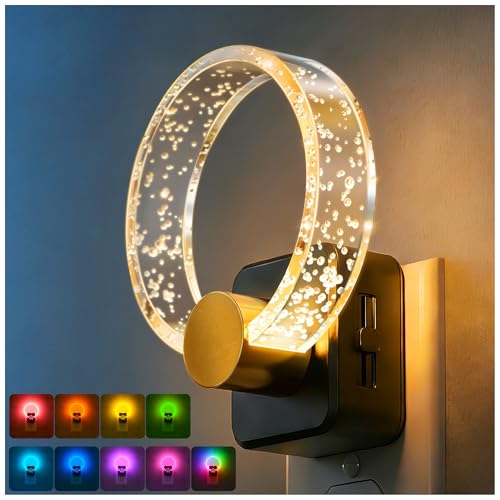 Image of DORESshop Night Lights Plug into Wall, LED Night Light Color Changing RGB