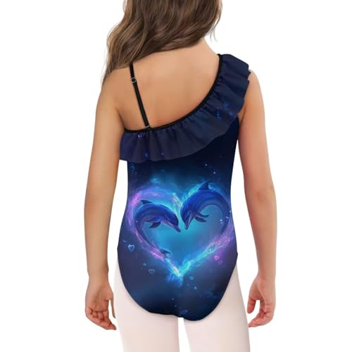 Girls One Piece Swimsuits Trendy One-Shoulder Ruffle Swimwear Casual Summer Hawaiian Bathing Suit3