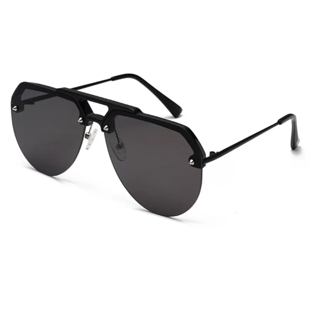 Gafas de sol con protección UV400 | Lentes de colores con remache ovalado y doble puente | Para mujeres, hombres, deportes al aire libre y conducción