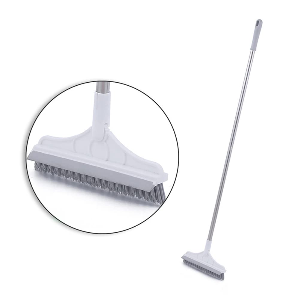 Scrubber with a long handle, grout brush for bathroom, 120° rotating shower floor scrubber, removable brush with long handle for cleaning tiles, bathroom, kitchen, patio