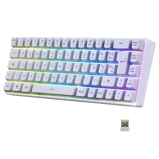 EMPIRE GAMING - 2024 Novedad - Teclado inalámbrico Compacto para Juegos K508 (francés) - WiFi 2.4G/ Type-C - PS4/PS5/PC/Mac - Retroiluminación LED RGB - 23 Teclas Anti-Fantasma - Blanco | Ya disponible en tu tienda friki favorita! En mundofriki.es!