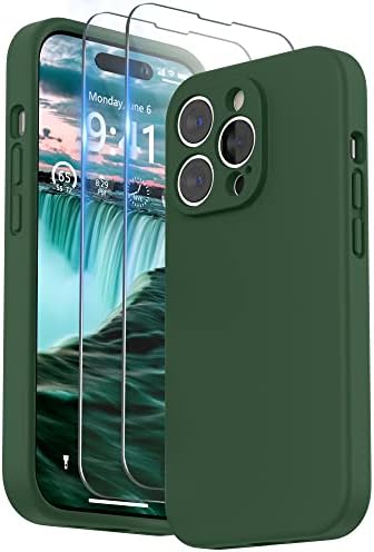 SURPHY Silikonowe Etui do iPhone 14 Pro Max z Ochraniacz Ekran, Case Pokrowiec do iPhone 14 Pro Max z Ochraniacz Aparatu, etui na telefon iPhone 14 Pro Max 6.7 Cala 2022, Różowy piasek