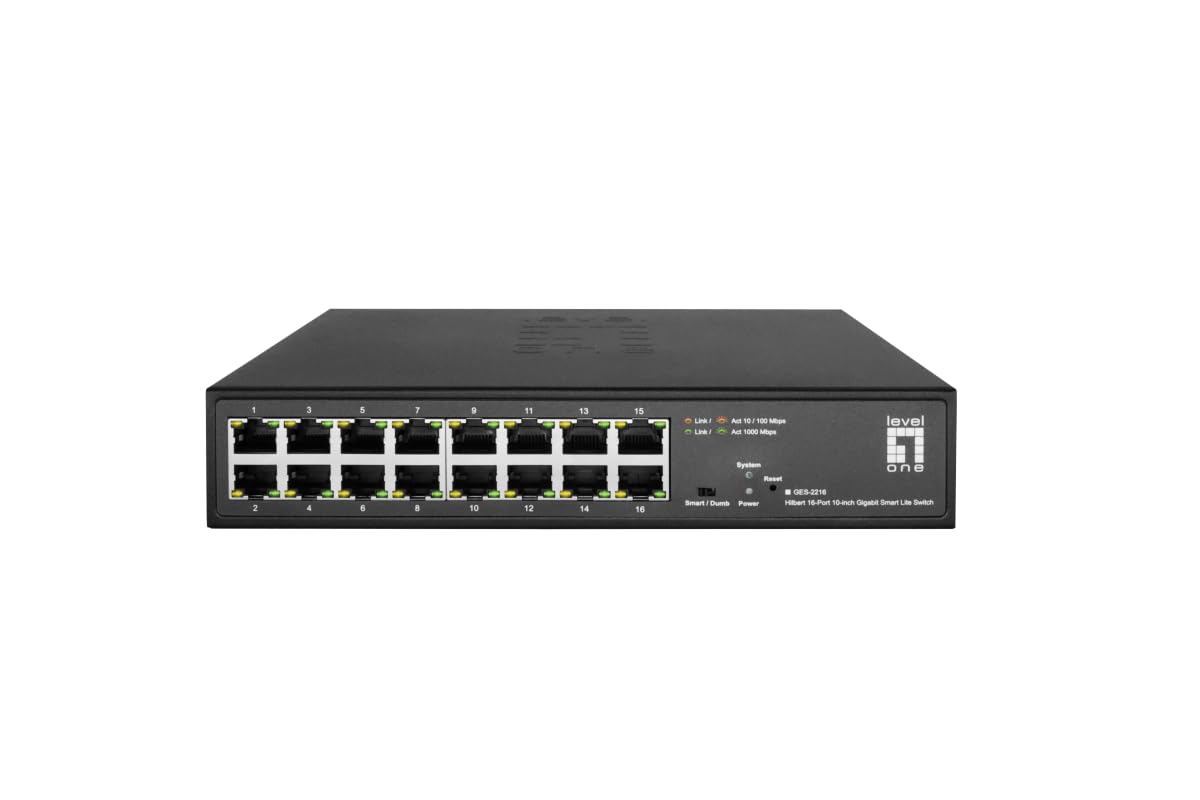 Livello Uno Hilbert 10? Switch Gigabit Smart Lite A 16 Porte, 16 X Gigabit Rj45 (10/100/1000), Gestito, L2, Gigabit Ethernet (10/100/1000), Full Dupl