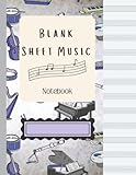 Blank Sheet Music Notebook: Black Grand Piano Cover
