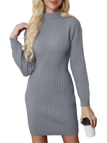 YIQ8 Women's Oversized Sweater Dress Turtleneck...