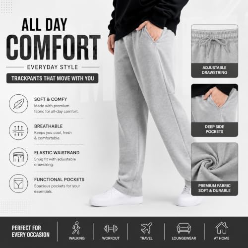Image of The Startup Track Pants for Man | Baggy Trackpants for Men | Straight Fit Mens Trackpants & Joggers, Cotton Gym Lowers for Men | Lightweight Breathable Mens Bottom Wear | Lowers for Man
