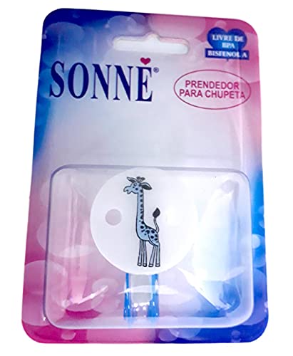 Prendedor para chupeta Boton GIRAFA FITA AZ SONNE, Sonne, AZUL