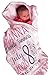 Personalized Baby Blankets ( 30"x40", Pink Micro Plush Fleece with Satin Edge) for Girls Custom Printed With Name Birth Special Gifts for Newborn Baby Room Nursery Christening or Baptism